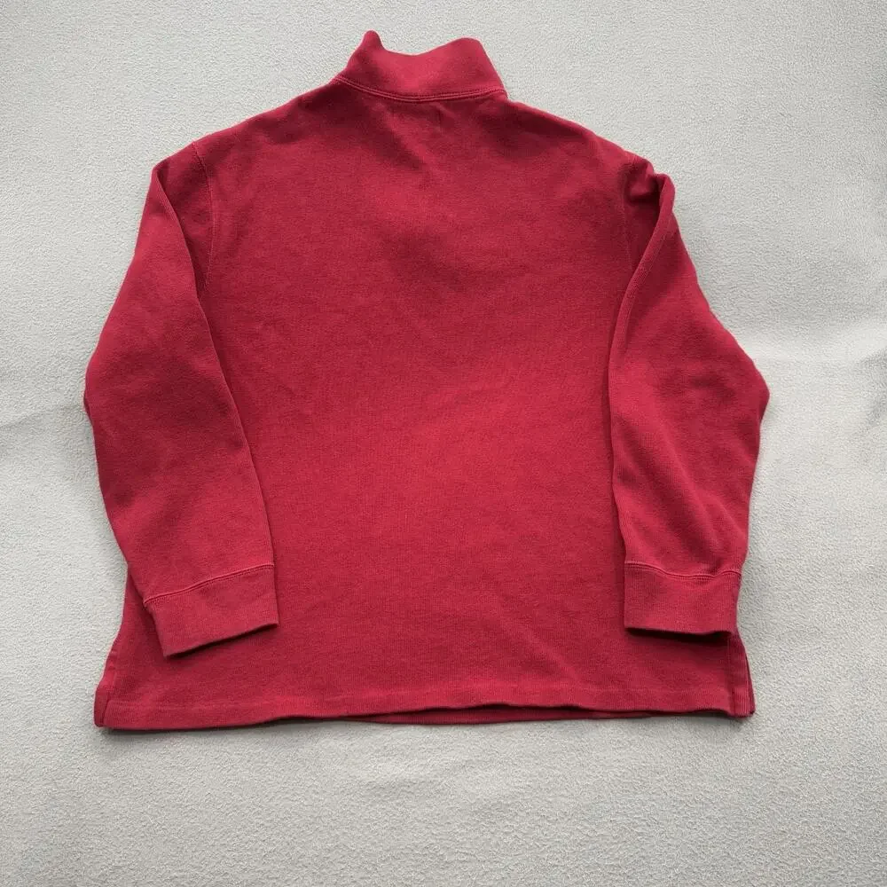 Polo by Ralph‎ Lauren Sweater Mens XL Red Quarter Zip Mock Neck Pullover Pony